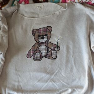Aeropostale Plaid Teddy Bear Sweatshirt